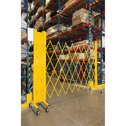 Expandable Barrier, 84" H x 20' L, Yellow D. Morneault & Fils