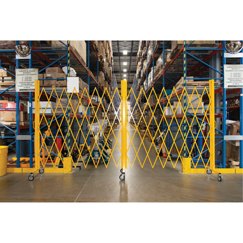 Expandable Barrier, 84" H x 20' L, Yellow D. Morneault & Fils