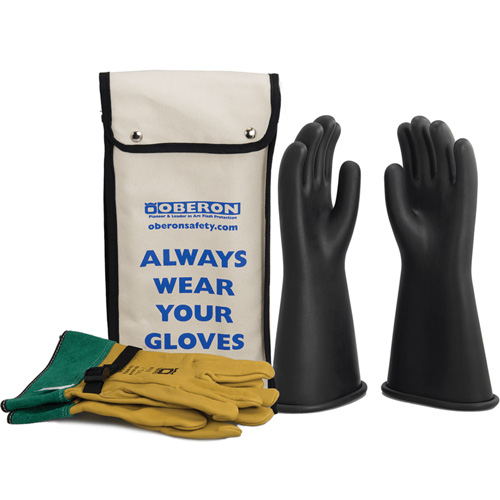 Class 1 Rubber Electrical Glove Kit, 8, 14" L, 37 cal/cm², NFPA 70E D. Morneault & Fils