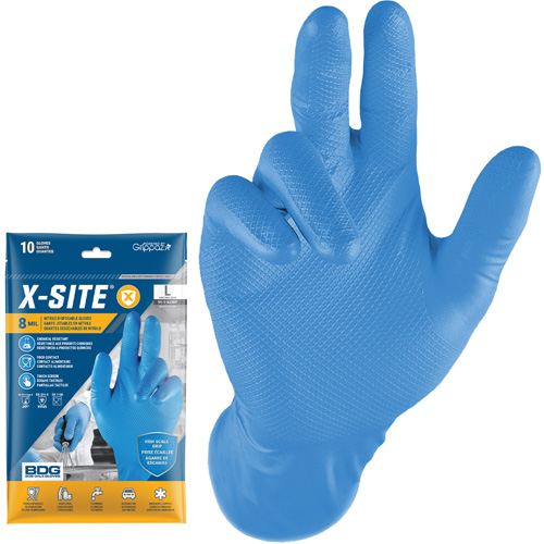 Gants jetables Grippaz, Petit, Nitrile, 8 mils, Sans poudre, Bleu D. Morneault & Fils