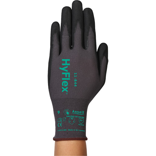 Gants Hyflex 11-844, Taille 5/2T-petit, Calibre 15, Rev&ecirc;tement Mousse de nitrile, Enveloppe en Nylon/Spandex, ASTM ANSI niveau A1/EN 388 niveau 1/EN 388 niveau A D. Morneault & Fils