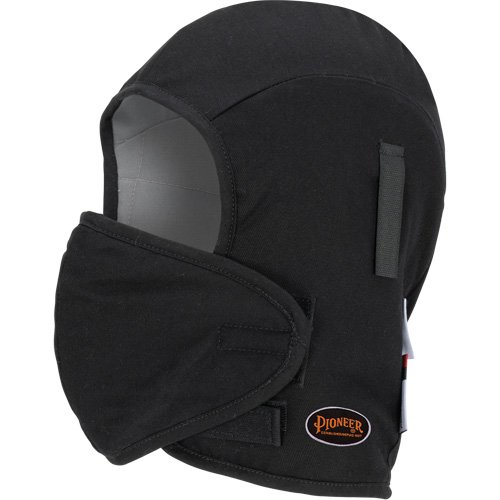 Pioneer 766A Flame-Resistant Quilted Hard Hat Liner with Detachable Mouthpiece, Black/Grey, Cotton/FR-Tech&reg;/Modacrylic/Nylon D. Morneault & Fils