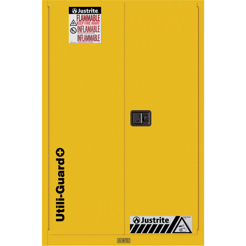 Utili-Guard+ Flammable Safety Cabinet, 90 Gal., 2 Door, 43" W x 65" H x 37" D D. Morneault & Fils