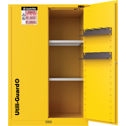 Utili-Guard+ Flammable Safety Cabinet, 90 Gal., 2 Door, 43" W x 65" H x 37" D D. Morneault & Fils