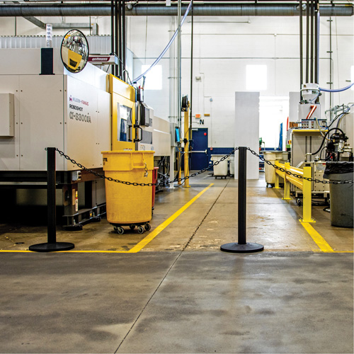 Industrial Stanchion, 37" High, Yellow D. Morneault & Fils