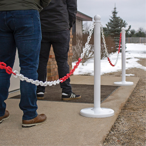 Chaîne de barri&egrave;re en plastique &agrave; deux couleurs, Vert/Blanc D. Morneault & Fils