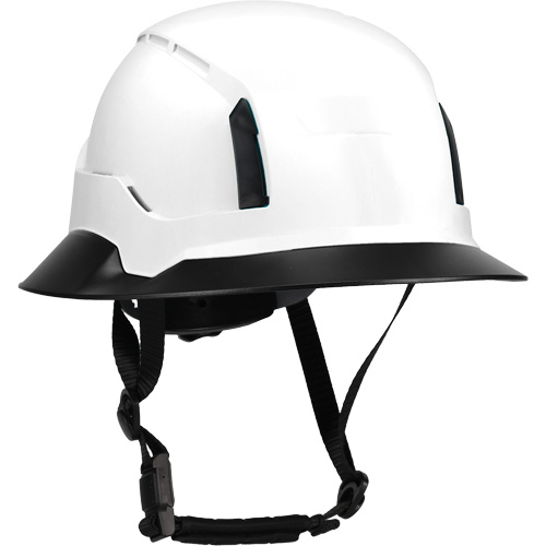 Bordure large compl&egrave;te &agrave; agrafe pour casque d'alpiniste RZRBack, blanc D. Morneault & Fils