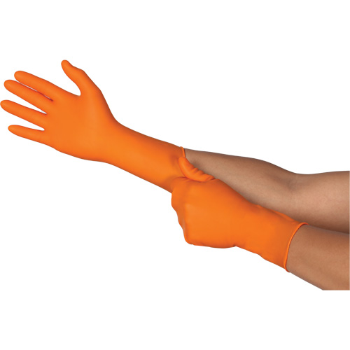 TOUCHNTUFF 93-800 Disposable Gloves, 10/9.5, Latex/Neoprene/Nitrile, 23.6-mil, Powder-Free, Orange D. Morneault & Fils