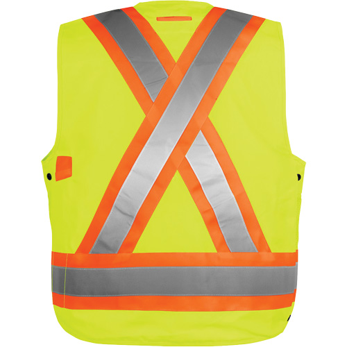 Veste haute visibilit&eacute; pour arpenteur, Orange haute visibilit&eacute;, Petit, Polyester D. Morneault & Fils