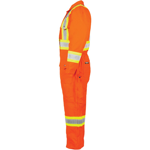 Salopette en canevas doubl&eacute;e haute visibilit&eacute;, 2T-Grand, Orange haute visibilit&eacute; D. Morneault & Fils