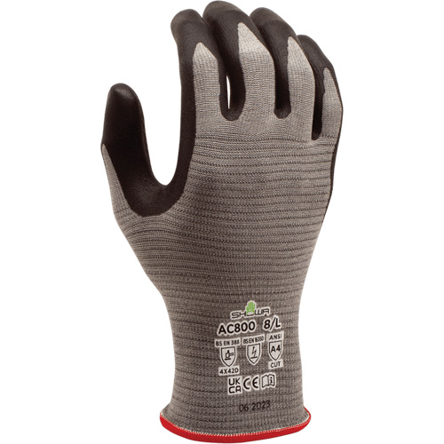 DURACoil Alpha AC800 ESD Gloves, Size 6/Small, 18 Gauge, Microfoam Nitrile Coated, HPPE Shell, ASTM ANSI Level A4/EN 388 Level D D. Morneault & Fils