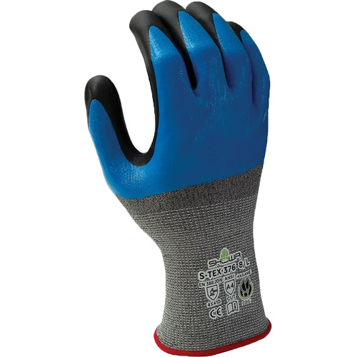 Gants r&eacute;sistant &agrave; la coupe 376, 10/2T-Grand, R&ecirc;vetement Nitrile/Mousse de nitrile, Calibre 13, Enveloppe en Polyester/Acier inoxydable D. Morneault & Fils