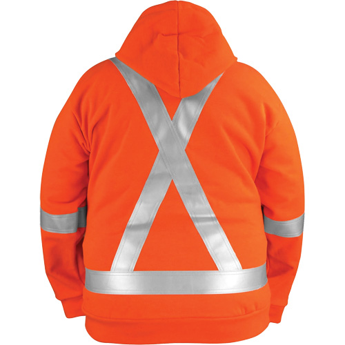 High-Visibility Wind Resistant Zip-Front Sweatshirt with DetachableHood, Men's, X-Large, High Visibility Orange, 27.7 cal/cm² D. Morneault & Fils