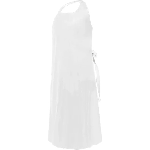 CoverMe Apron with Die-Cut Neck, Polyurethane, 45" L x 35" W, White D. Morneault & Fils