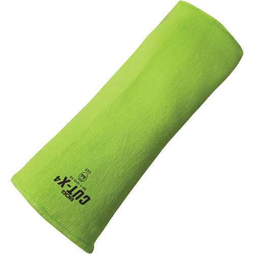 Manchette r&eacute;sistante &agrave; la coupe Cut-X, Fibre de verre/Poly&eacute;thyl&egrave;ne, 16", ASTM ANSI niveau A4, Lime haute visibilit&eacute; D. Morneault & Fils