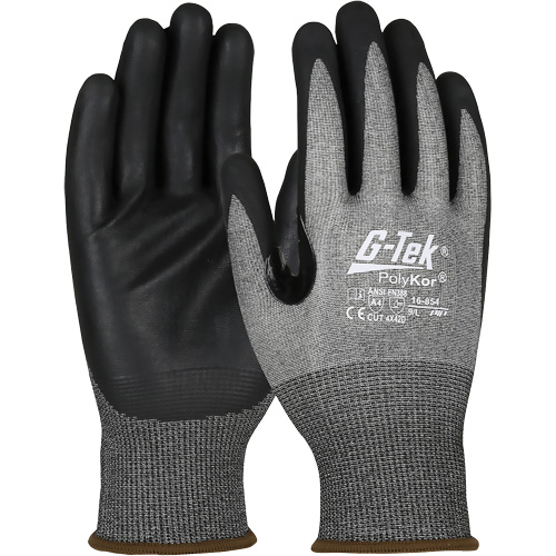 Gants r&eacute;sistant &agrave; la coupe G-Tek avec capacit&eacute; pour &eacute;cran tactile, Taille 2T-Grand, Calibre 18, Rev&ecirc;tement Mousse de nitrile, Enveloppe en PolyKor, ASTM ANSI niveau A4/EN 388 niveau D D. Morneault & Fils