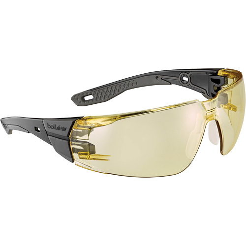 RUSH+ 2.0 M/L Safety Glasses with Black & Grey Frame, Amber Lens, Anti-Fog/Anti-Scratch, ANSI Z87+ D. Morneault & Fils