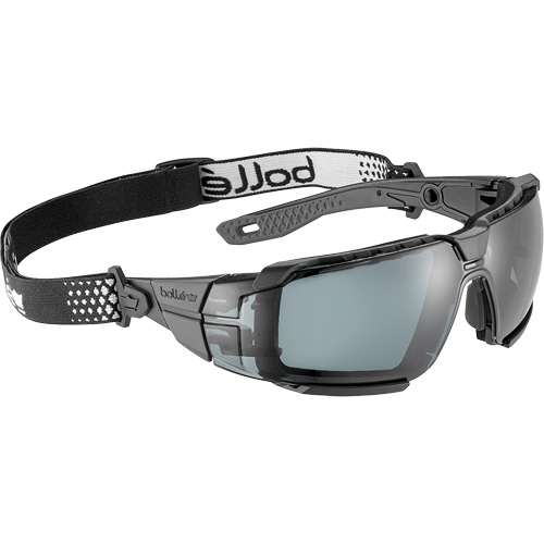 RUSH+ 2.0 XP M/L Safety Glasses with Black & Grey Frame, Smoke Lens, Anti-Fog/Anti-Scratch, ANSI Z87+ D. Morneault & Fils