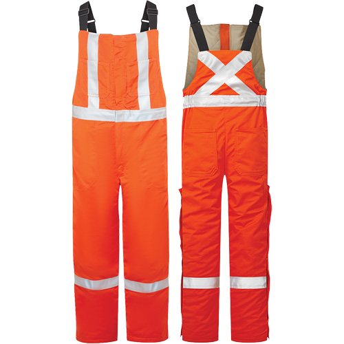 Avenger 9 oz High-Visibility Insulated Bib Pants, Style 525, Men's, Large, Orange D. Morneault & Fils