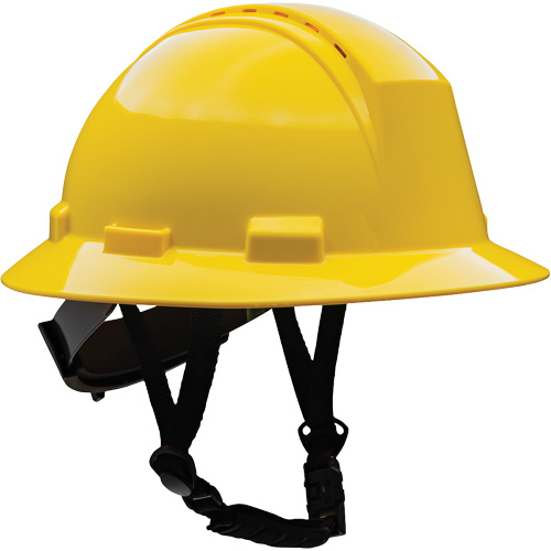 Kilimanjaro Full Brim Safety Helmet with HDPE Shell, Meets CSA Type 2, Ratchet Suspension, Vented D. Morneault & Fils