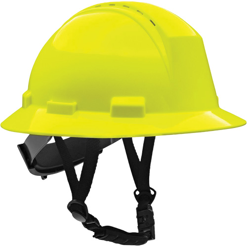 Kilimanjaro Full Brim Safety Helmet with HDPE Shell, Meets CSA Type 2, Ratchet Suspension, Vented D. Morneault & Fils