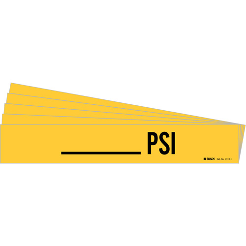 "PSI" Pipe Marker, Self-Adhesive, 2-1/4" H x 14" W, Black on Yellow D. Morneault & Fils