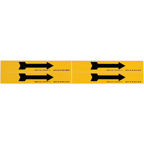 Arrow Pipe Marker, Self-Adhesive, 1-1/8" H x 7" W, Black on Yellow D. Morneault & Fils