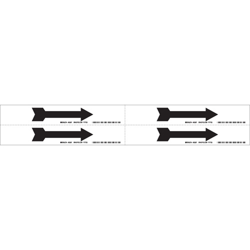 Arrow Pipe Marker, Self-Adhesive, 1-1/8" H x 7" W, Black on White D. Morneault & Fils