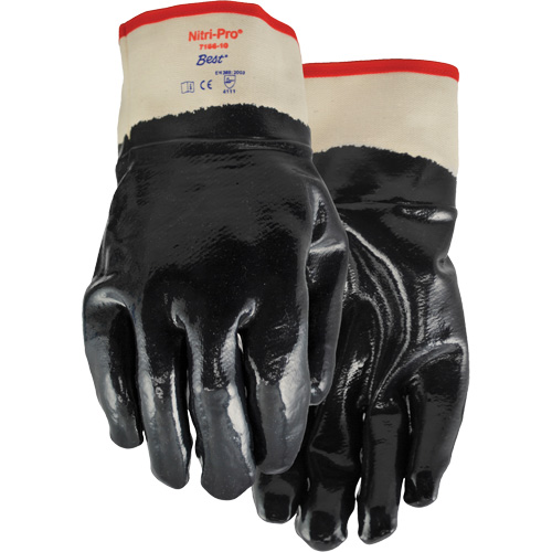 Nitri-Pro&reg; Coated Gloves, 9/Large, Nitrile Coating, Jersey/Cotton Shell D. Morneault & Fils