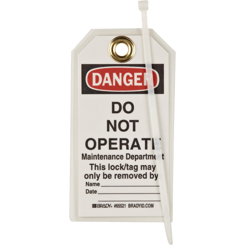 Lockout Tags, Plastic, 3" W x 5-1/2" H, English D. Morneault & Fils