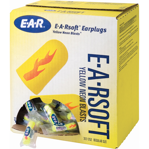 E-A-Rsoft Yellow Neon Blasts Earplugs, Bulk - Polybag D. Morneault & Fils