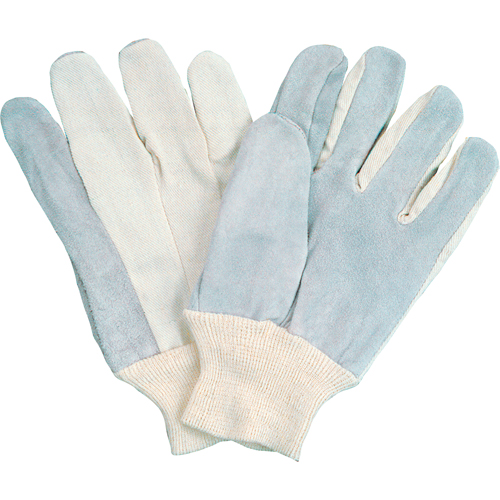 Standard-Duty Full-Index Work Gloves, Large, Split Cowhide Palm D. Morneault & Fils