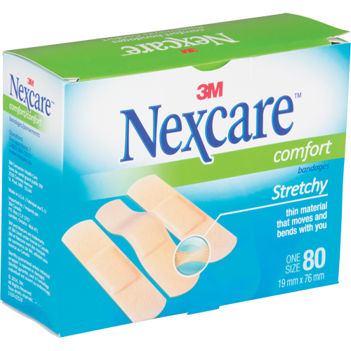 Bandages confortables Nexcare, Rectangulaire/carr&eacute;e, 3", Tissu, St&eacute;rile D. Morneault & Fils
