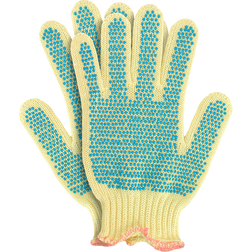 Gants en tricot avec pois, Taille Petit/7, Calibre 7, Rev&ecirc;tement PVC, Enveloppe en Kevlar, ANSI/ISEA 105 niveau 2 D. Morneault & Fils