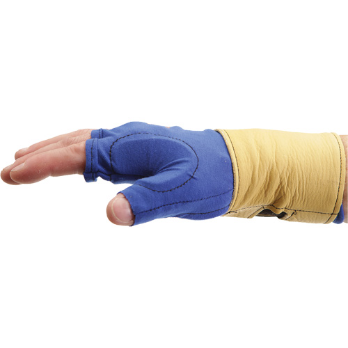 Fingerless Glove Liner with Wrist Restrainer, Size X-Small, Poly-Cotton Palm D. Morneault & Fils