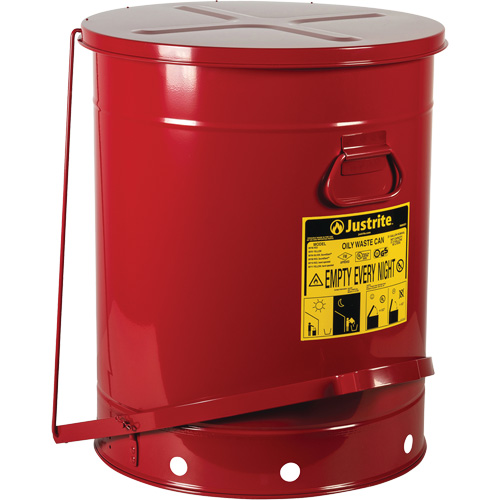 Contenants pour d&eacute;chets huileux, Homologu&eacute; FM/List&eacute; UL, 21 gal. US, Rouge D. Morneault & Fils