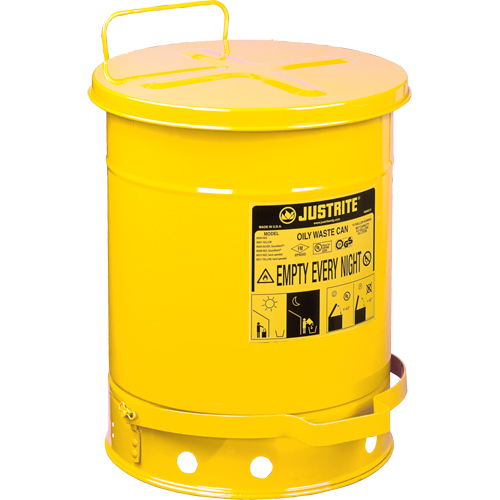 Oily Waste Cans, FM Approved/UL Listed, 14 US gal., Yellow D. Morneault & Fils
