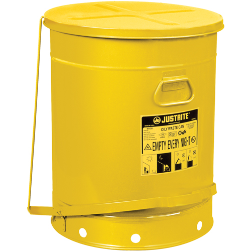 Oily Waste Cans, FM Approved/UL Listed, 21 US gal., Yellow D. Morneault & Fils