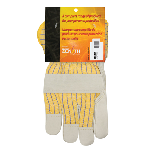 Winter-Lined Patch-Palm Fitters Gloves, Large, Grain Cowhide Palm, Cotton Fleece Inner Lining D. Morneault & Fils