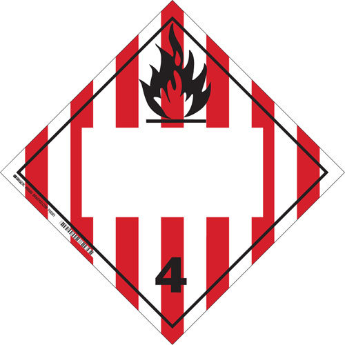 Plaque-&eacute;tiquette TMD pour solides inflammables, Vinyle adh&eacute;sif D. Morneault & Fils