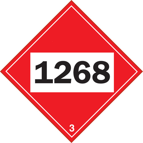 Plaque-&eacute;tiquette TMD 1268 pour distillats de p&eacute;trole, Plastique D. Morneault & Fils