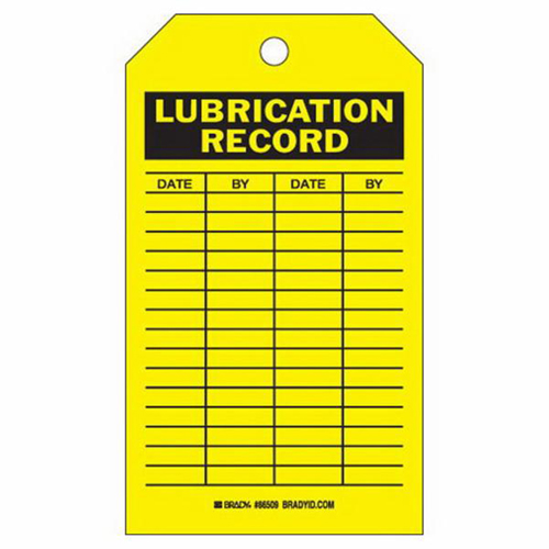 &eacute;tiquettes registres de lubrifications, Polyester, 4" la x 7" h, Anglais D. Morneault & Fils