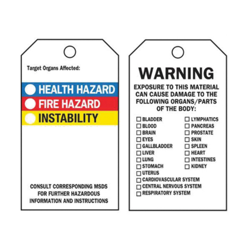 Self-Laminating Right-To-Know Tags, Polyester, 3" W x 5-3/4" H, English D. Morneault & Fils