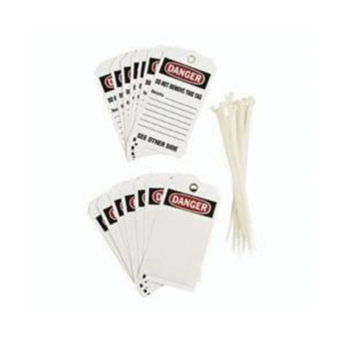 Self-Laminating Accident Prevention Tags, Polyester, 3" W x 5-3/4" H, English D. Morneault & Fils