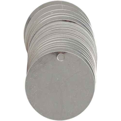 &eacute;tiquettes vierges inscriptibles pour vannes, Acier inoxydable, 2" dia. D. Morneault & Fils