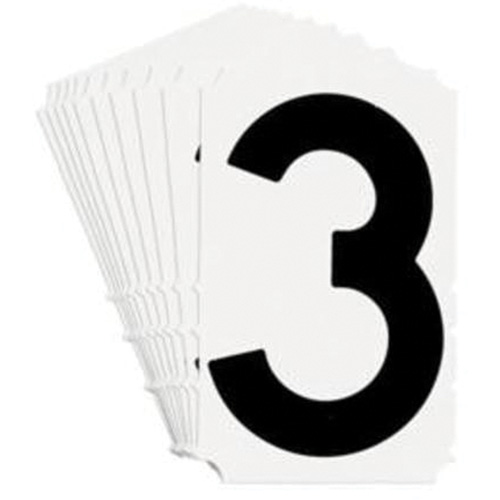 Quick-Align&reg; Individual Gothic Number and Letter Labels, 3, 4" H, Black D. Morneault & Fils