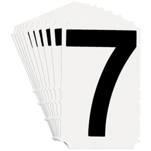 Quick-Align&reg; Individual Gothic Number & Letter Labels, 7, 4" H, Black on White D. Morneault & Fils