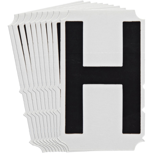 Quick-Align&reg;Individual Gothic Number and Letter Labels, H, 4" H, Black D. Morneault & Fils