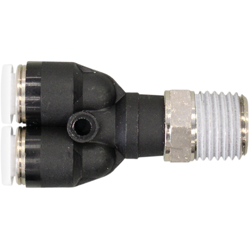 Topfit Male Threaded Y-Connector Fitting, 1/4" Dia, Polymer D. Morneault & Fils