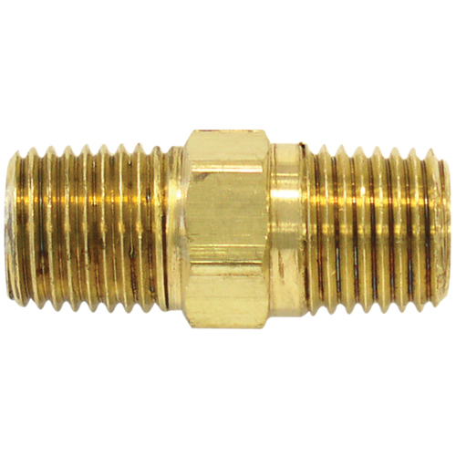 RACCORD HEXAGONAL,1/4"-1/4"NPT,LAITON, Laiton D. Morneault & Fils
